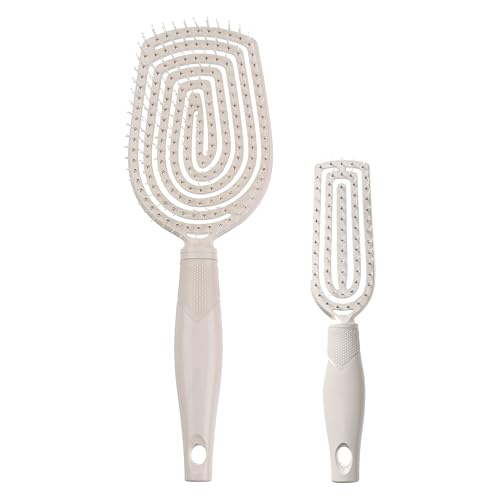 Cepillo Desenredante Conair para Cuidado del Cuero Cabelludo 2pk - Cepillo de Tamaño Completo + Cepillo de Viaje - Masajeador de Cuero Cabelludo - - imagen 3