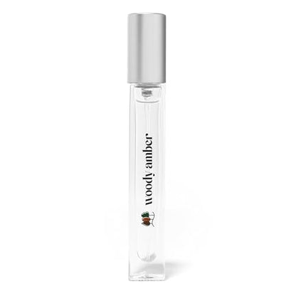 Just Juice Woody Amber - Mini Perfume de Viaje para Mujeres y Hombres - Perfume de Vainilla con Notas de Clavo, Frijol Tonka y Humo de Fogata - 0.33 - imagen 2