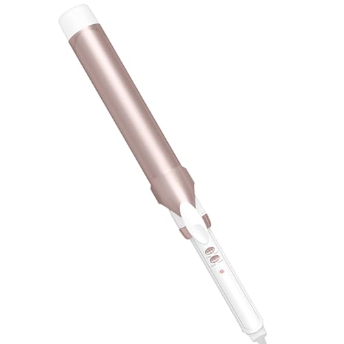 Curling Iron Conair Doble Cerámica de 1 ½ Pulgadas, Baril Largo para Ondas Suaves, Ideal para Cabello Mediano y Largo, Blanco/Oro Rosa - imagen 2