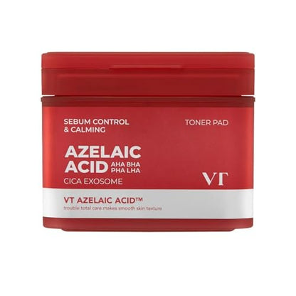 Toner Pad Facial de Ácido Azelaico VT COSMETICS, Exfoliación y Cuidado de Poros con AHA/BHA/PAH, Cica Exosome Calmante e Hidratante, Cuidado de la - imagen 1