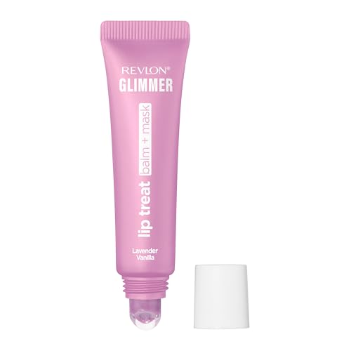 Bálsamo y Máscara Labial Revlon Glimmer, Tratamiento de Labios con Péptidos, Hidratante, 004 Lavanda Vainilla, 0.4 fl oz - imagen 1