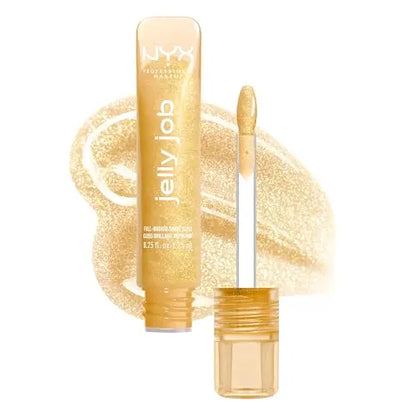 Brillo Labial NYX PROFESSIONAL MAKEUP Jelly Job, Gloss Tinte con Acabado Brillante y Suave - Glow Job (Brillo Dorado) - imagen 2