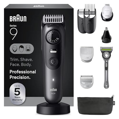 Braun Series 9 All-in-One Beard & Body Grooming Kit for Men, Cordless Trimmer, Hair Clippers & Shaver for Face, Hair & Body with Gillette Labs Razor,  - imagen 3