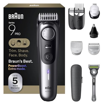 Braun Series 9 PRO All-in-One Beard & Body Grooming Kit for Men, Cordless Trimmer, Hair Clippers & Shaver for Face, Hair & Body with Gillette Labs Raz - imagen 2