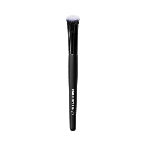 Brocha de Corrector e.l.f. Tap & Blend, Cubre Imperfecciones y Manchas Oscuras para un Acabado Airbrush, Punta de Precisión, Sintética, Vegana y - imagen 1