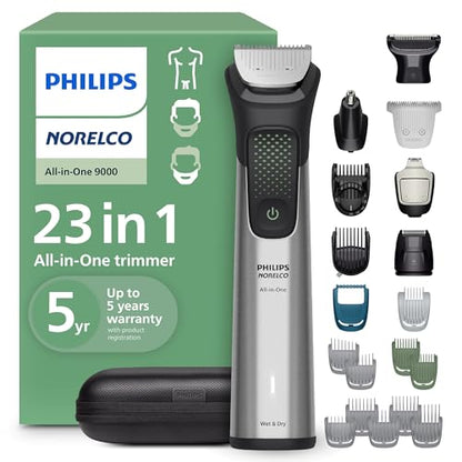 Norelco Philips Cortadora 23 Piezas 9000 Series - Afeitadora Eléctrica y Clipper para Cara, Barba, Cabeza y Cuerpo, Cuchillas de Metal Autofilables, - imagen 2