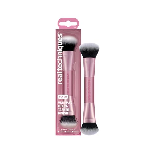 Brocha Multiusos Ultimate de Real Techniques, Brocha Doble para Maquillaje de Base, Rubor, Bronceador y Polvo, Esculpido y Difuminado Preciso, Cerdas - imagen 4