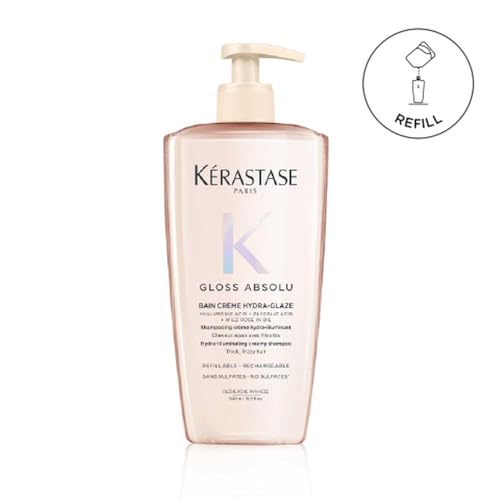 KÉRASTASE Gloss Absolu Bain Crème Champú Hidratante Iluminador Recarga, Fórmula Sin Sulfatos Antifrizz para Cabello Grueso y Frizz, con Ácido - imagen 1