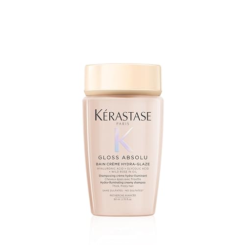 Champú KÉRASTASE Gloss Absolu Bain Crème Hidratante Iluminador Tamaño Viaje, Fórmula Antifrizz Sin Sulfatos para Cabello Grueso y Frizzy, 2.7 Fl Oz - imagen 1